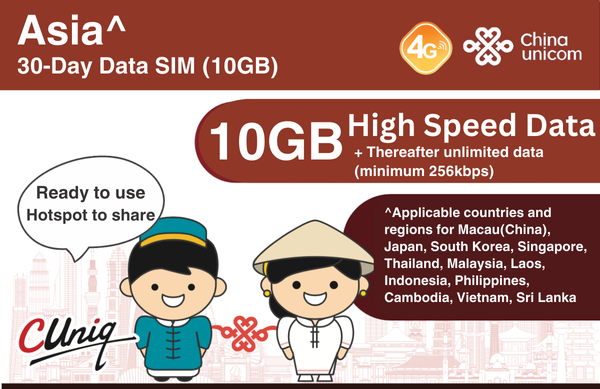 Asia 30-Day Data SIM (10GB)